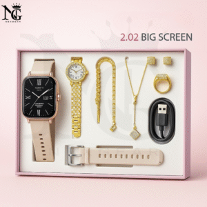 Smartwatch Gift Set for Girls – HD Display, Bluetooth Calling, Waterproof Fitness Tracker