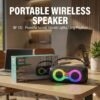 RGB wireless rechargeable Bluetooth speaker front view