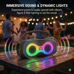 Portable RGB Bluetooth speaker with LED lights