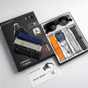 LAXASFIT Smartwatch with 6 interchangeable straps