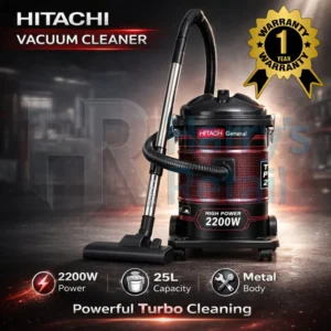 Hitachi 25L vacuum cleaner 2200W drum design