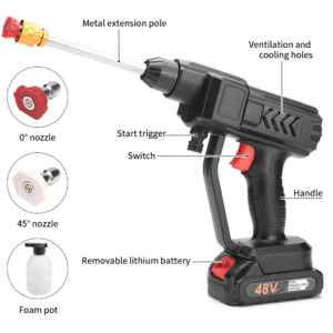 Portable pressure washer with foam bottle