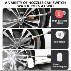 Portable pressure washer with foam bottle